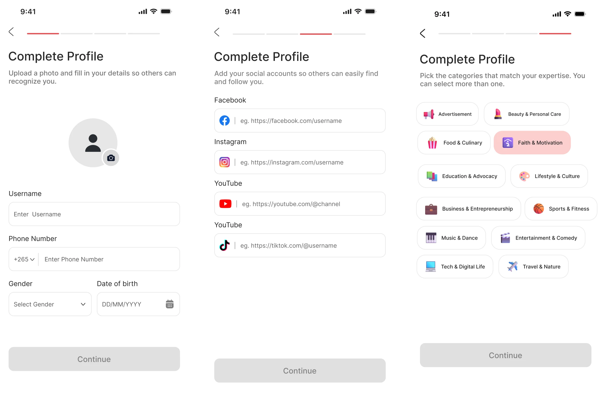 Creating Account